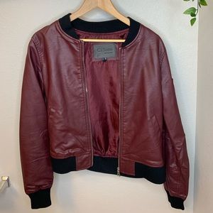 Red Faux leather jacked